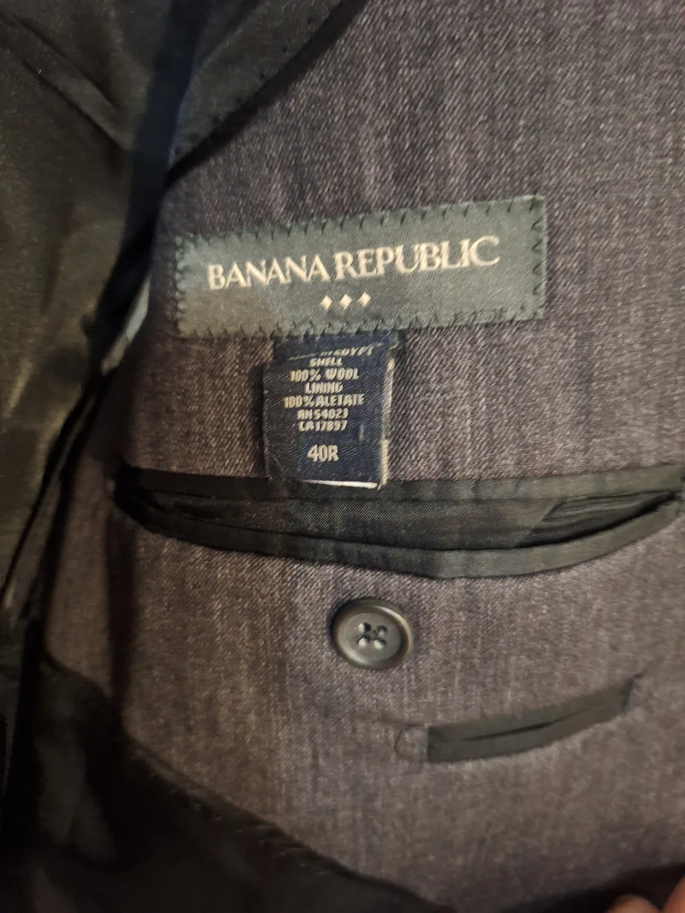 Banana Republic Men's Charcoal Gray Sport Coat